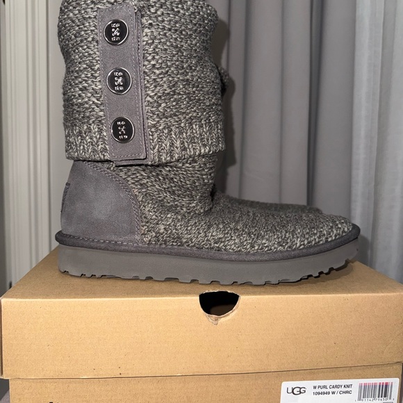 UGG Charcoal Knit Boots Size 9 - Picture 5 of 7